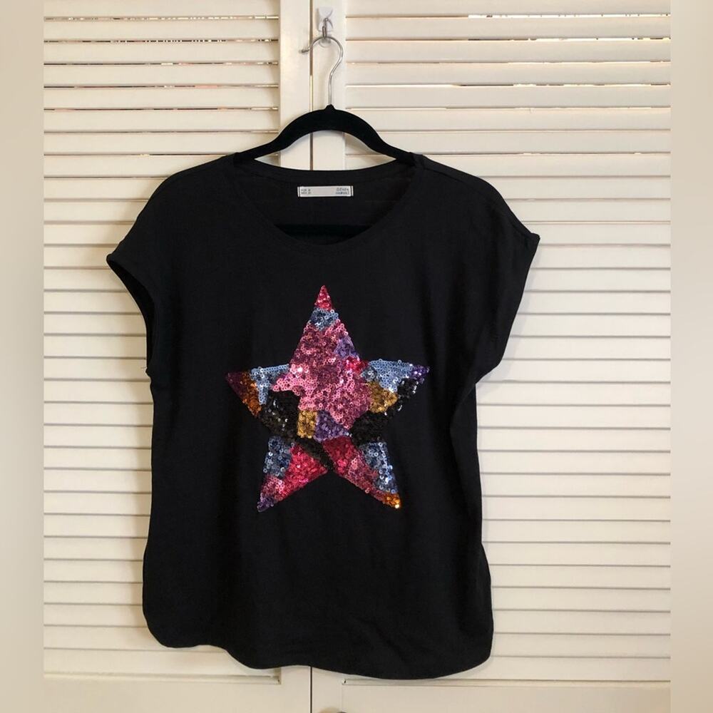 Sferra Colorful Sequin Star T-Shirt Medium - Picture 2 of 6